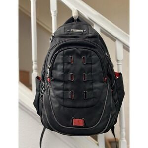 Samsonite Laptop Backpack Black Red‎ Accents Multi Compartment Travel Bag